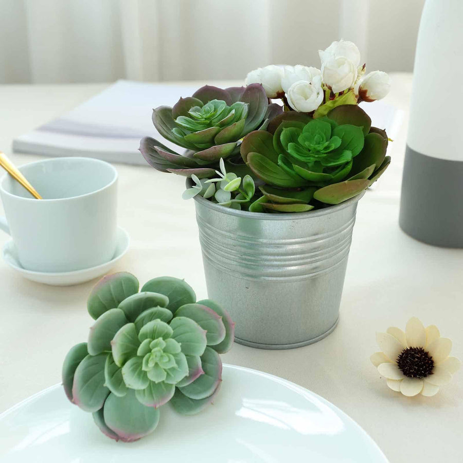 3 Pack | 6inches Artificial PVC Echeveria Stem Decorative Succulent Plants