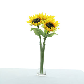 Versatile and Eye-Catching Yellow Artificial Silk Sunflower Flower Bouquet Branches