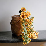 22inch Artificial Hanging Vine Sunflower Bush, Draping Bouquet Garland