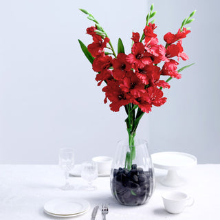 Create Stunning Red Flower Arrangements with Artificial Silk Gladiolus Flowers