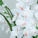 3 Stems | 36inch Tall White Artificial Silk Gladiolus Flower Spray Bush#whtbkgd