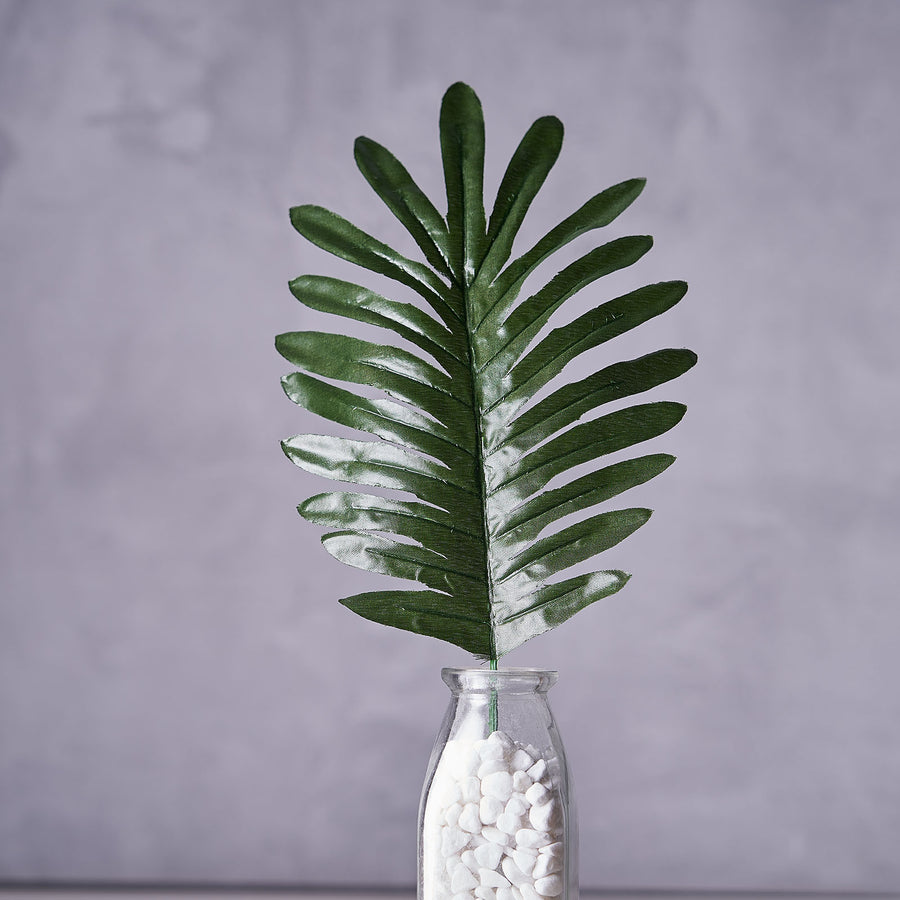 5 Stems | Assorted Green Artificial Silk Tropical Palm Leaf Plants
