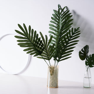 Add Vibrant Green to Your Décor with Assorted Green Artificial Silk Tropical Palm Leaf Plants