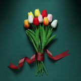 10 Stems | 13inch Assorted Real Touch Artificial Foam Tulip Flowers