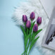 10 Stems | 13inches Eggplant Real Touch Artificial Foam Tulip Flowers