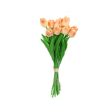 10 Stems | 13inches Peach Real Touch Artificial Foam Tulip Flower Bouquets