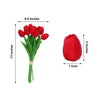 10 Stems | 13inch  Red Real Touch Artificial Foam Tulip Flower Bouquets