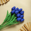 10 Stems | 13inches Royal Blue Real Touch Artificial Foam Tulip Flowers