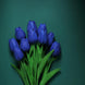 10 Stems | 13inches Royal Blue Real Touch Artificial Foam Tulip Flowers