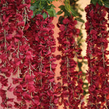42inches Wine Artificial Silk Hanging Wisteria Flower Garland Vines