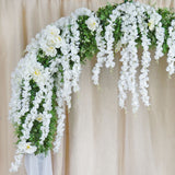 42inches White Artificial Silk Hanging Wisteria Flower Garland Vines