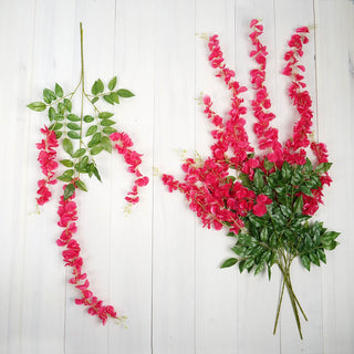 Create Unforgettable Memories with Fuchsia Artificial Silk Hanging Wisteria Flower Vines