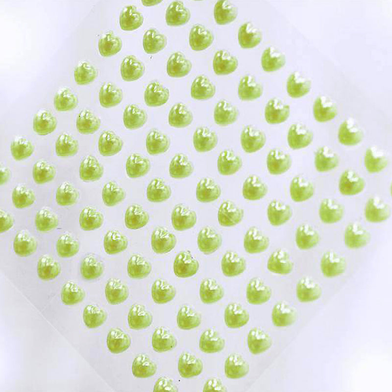 600 Pcs | Apple Green Heart Diamond Rhinestone DIY Craft Stickers