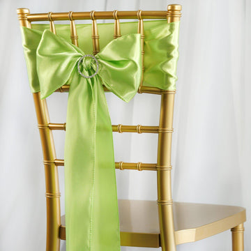 5 Pack | 6"x106" Apple Green Satin Chair Sashes