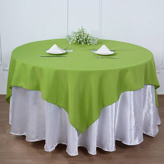 Create a Stunning Table Setting with the Apple Green 90"x90" Seamless Square Polyester Table Overlay