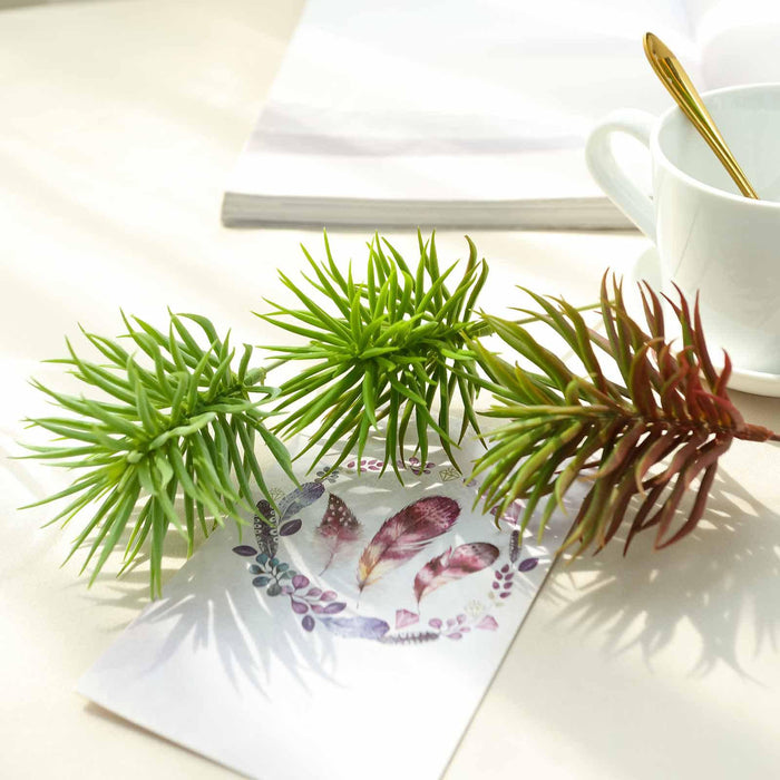 3 Pack | 7inches Artificial PVC Spike Crassula Decorative Succulent Plants