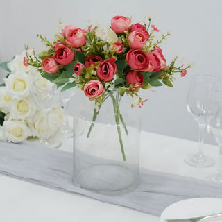 Add Elegance to Your Space with Artificial Red Ranunculus Silk Flower Bridal Bouquets