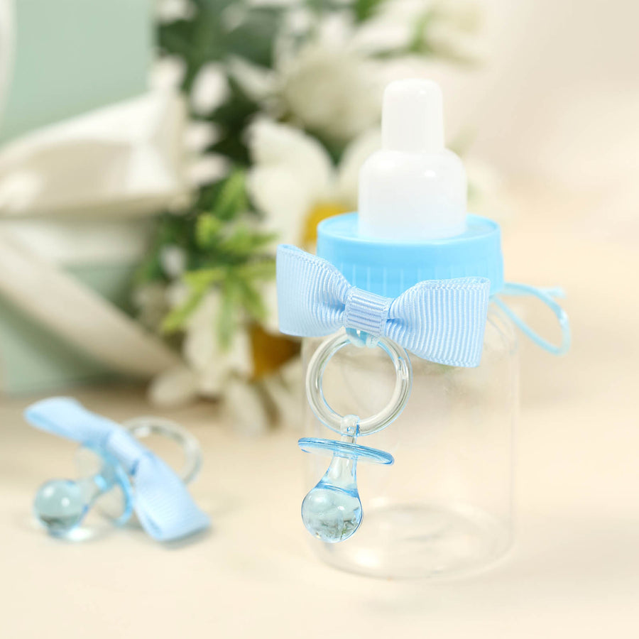 12 Pack | Small Blue Decorative Baby Pacifiers, Baby Shower Favors