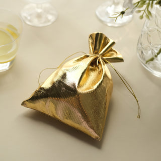 Versatile and Stylish Metallic Gold Lame Polyester Gift Bags