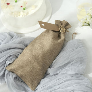 Natural Faux Burlap Wine Gift Bags for Every Occasion