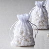 10 Pack | 6inches White Floral Lace Drawstring Wedding Party Favor Gift Bag