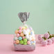 100 Pcs | 4x9inches Clear/Silver Gift Goodie Candy Treat Bags & Twist Ties#whtbkgd