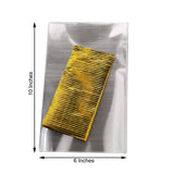 100 Pcs | 6x10inch Clear Gift Goodie Candy Treat Bags & Gold Twist Ties