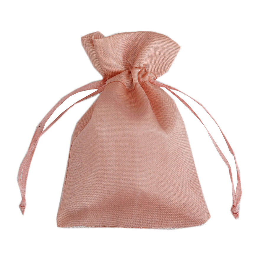 12 Pack | 3inch Dusty Rose Satin Drawstring Wedding Party Favor Gift Bags#whtbkgd