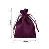 12 Pack | 3inch Eggplant Satin Drawstring Wedding Party Favor Gift Bags