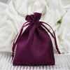 12 Pack | 3inch Eggplant Satin Drawstring Wedding Party Favor Gift Bags