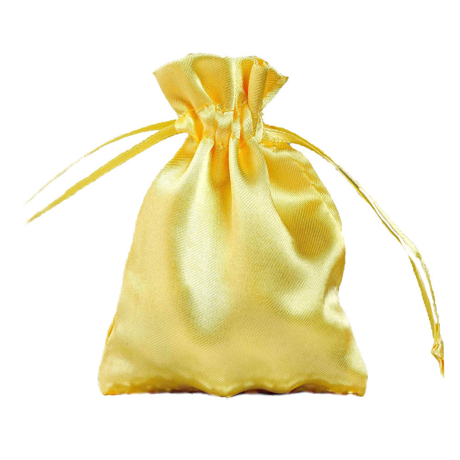 12 Pack | 3inches Gold Satin Drawstring Pouch Wedding Party Favor Gift Bags#whtbkgd