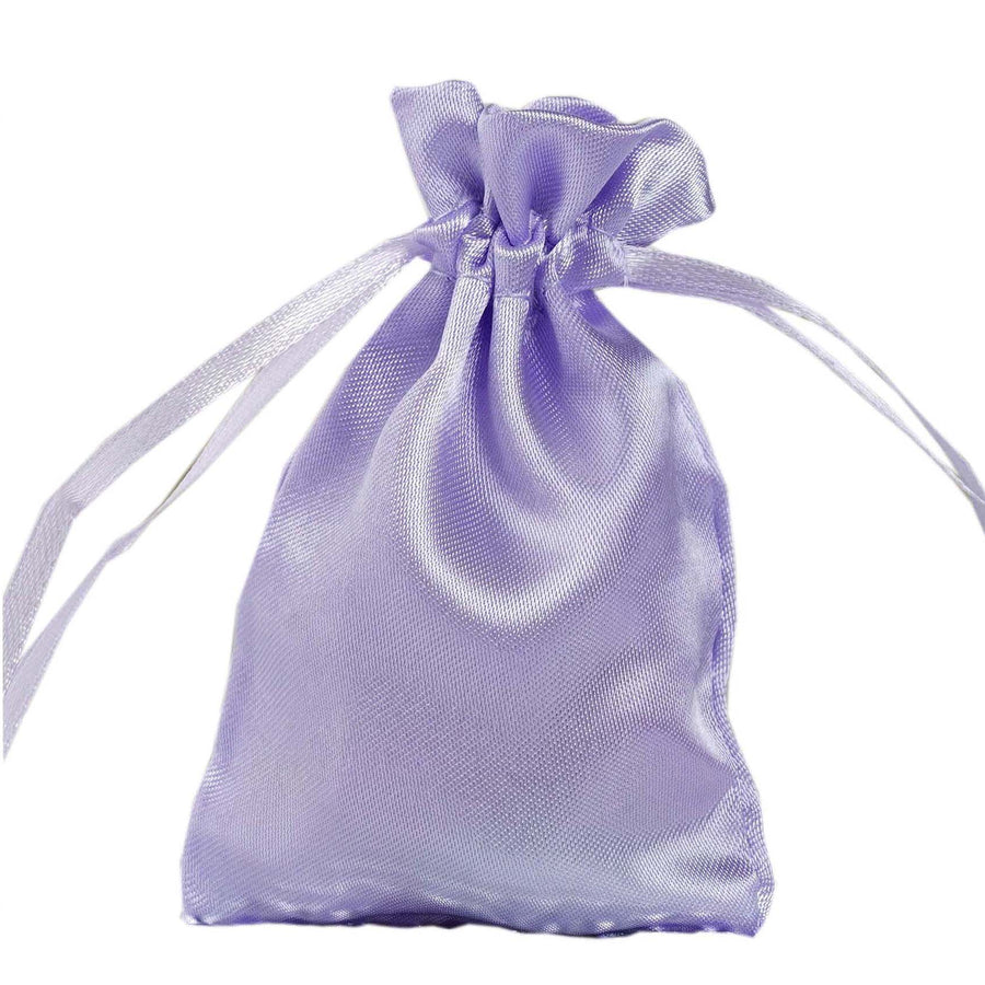 12 Pack | 3inch Lavender Satin Drawstring Wedding Party Favor Gift Bags#whtbkgd