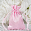 12 Pack | 3inches Pink Satin Drawstring Pouch Wedding Party Favor Gift Bags