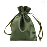 12 Pack | 3inch Olive Green Satin Drawstring Wedding Party Favor Gift Bag#whtbkgd