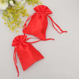 12 Pack | 4x6inch Red Satin Drawstring Wedding Party Favor Gift Bags