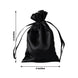 12 Pack 4x6inch Black Satin Wedding Party Favor Bags, Drawstring Pouch Gift Bags