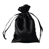 12 Pack 4x6inch Black Satin Wedding Party Favor Bags, Drawstring Pouch Gift Bags#whtbkgd