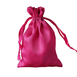 Elevate Your Event Decor with Fuchsia Satin Drawstring Bags