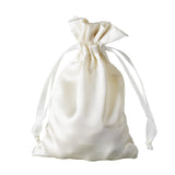 12 Pack | 4x6inch Ivory Satin Drawstring Wedding Party Favor Gift Bags#whtbkgd