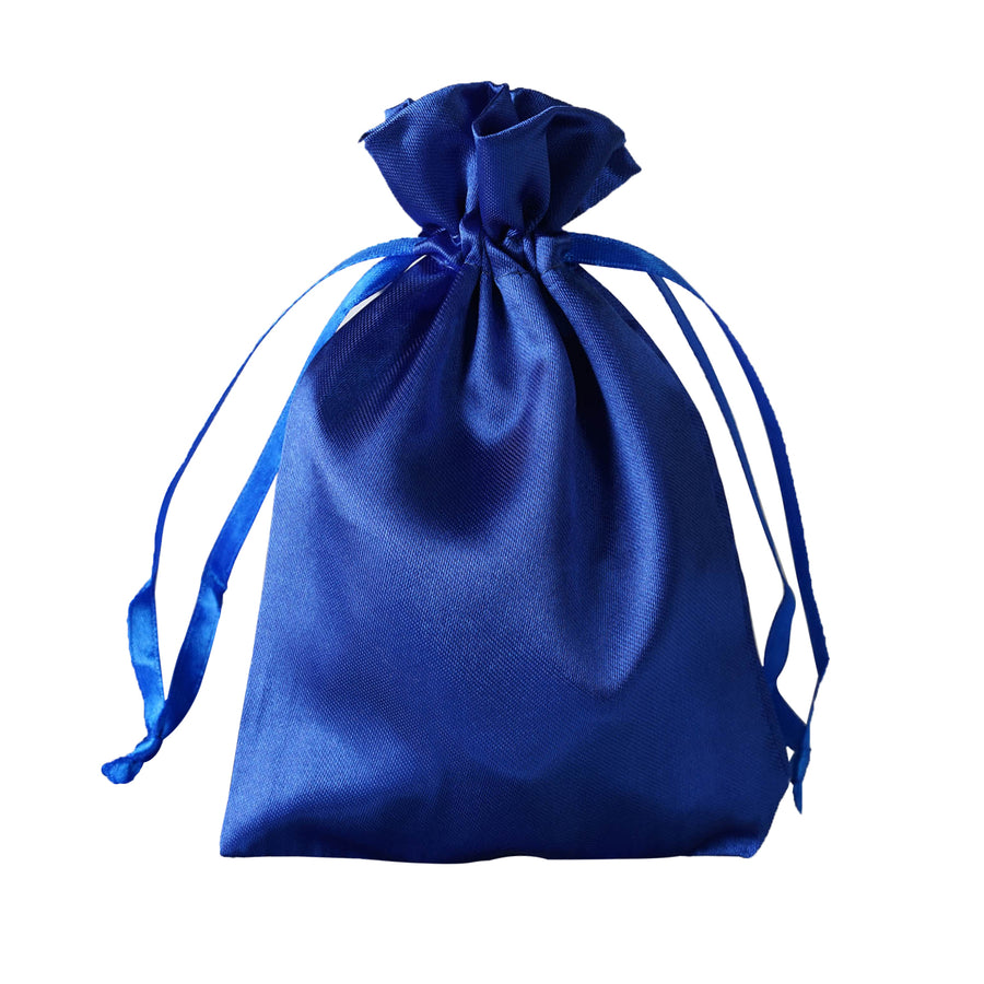 12 Pack | 4x6inch Royal Blue Satin Drawstring Wedding Party Favor Gift Bags#whtbkgd