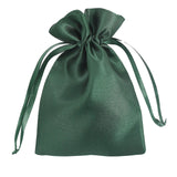 12 Pack | 5x7inch Hunter Emerald Green Satin Wedding Party Favor Bags, Drawstring Pouch Gift Bags