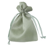 12 Pack | 5x7inch Sage Green Satin Drawstring Wedding Party Favor Gift Bags