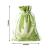 12 Pack | 5x7inch Apple Green Satin Drawstring Wedding Party Favor Gift Bags