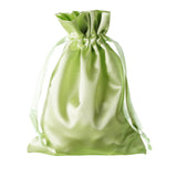 12 Pack | 5x7inch Apple Green Satin Drawstring Wedding Party Favor Gift Bags