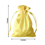 12 Pack | 5x7inch Gold Satin Drawstring Wedding Party Favor Gift Bags