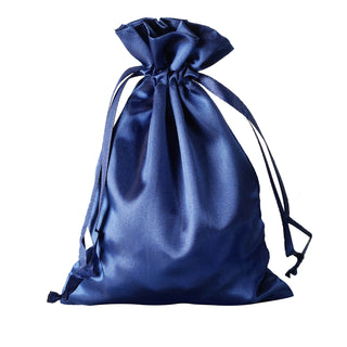 Add a Touch of Elegance with Navy Blue Satin Drawstring Bags