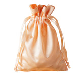 12 Pack | 5x7inch Peach Satin Drawstring Wedding Party Favor Gift Bags