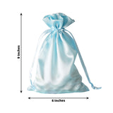 12 Pack | 6inch x 9inch Baby Blue Satin Wedding Party Favor Bags