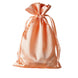 12 Pack | 6x9inch Peach Satin Drawstring Wedding Party Favor Gift Bags