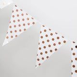 7.5ft | Rose Gold Polka Dot Print Triangle Pennant Flag Party Banner#whtbkgd